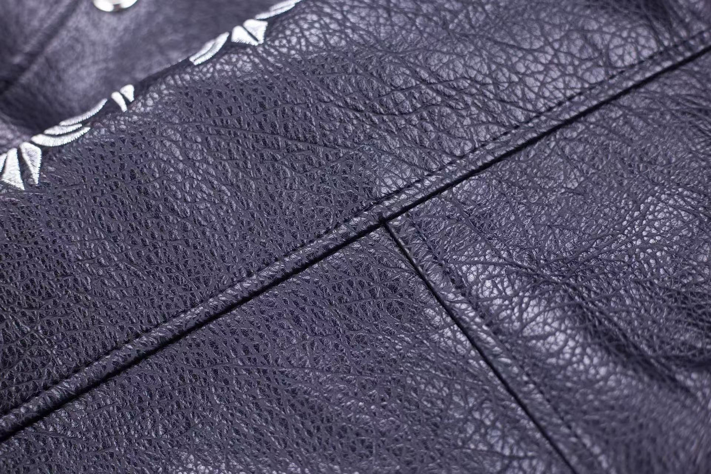 Chrome Hearts Fleur-de-lis Patch Varsity Jacket - Grey Tie-dye Outerwear A5588