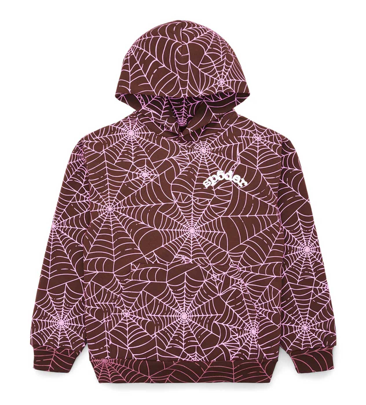 Sp5der AOP Hoodie Brown/Pink