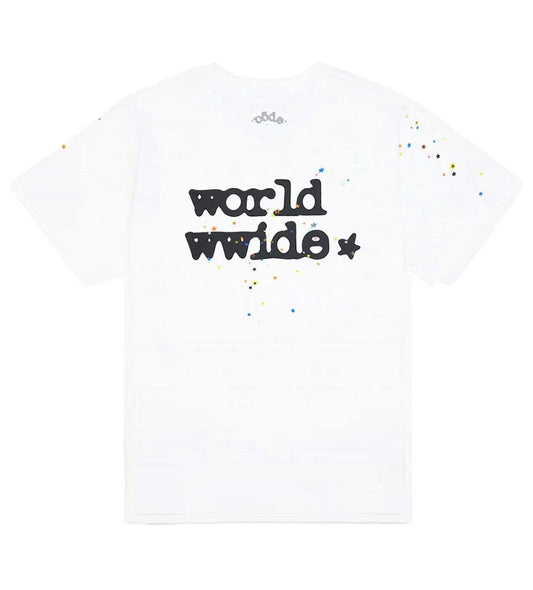 Sp5der Women's Worldwide Baby Tee White