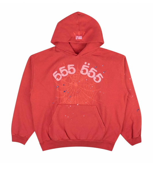 Sp5der Angel Number 555 Hoodie Red