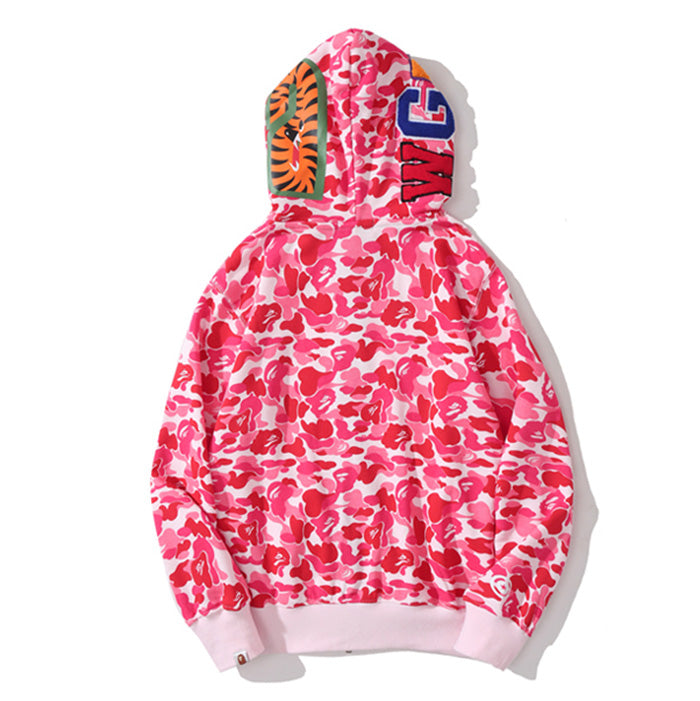BAPE Double-hat Big ABC Camo Shark Hoodie